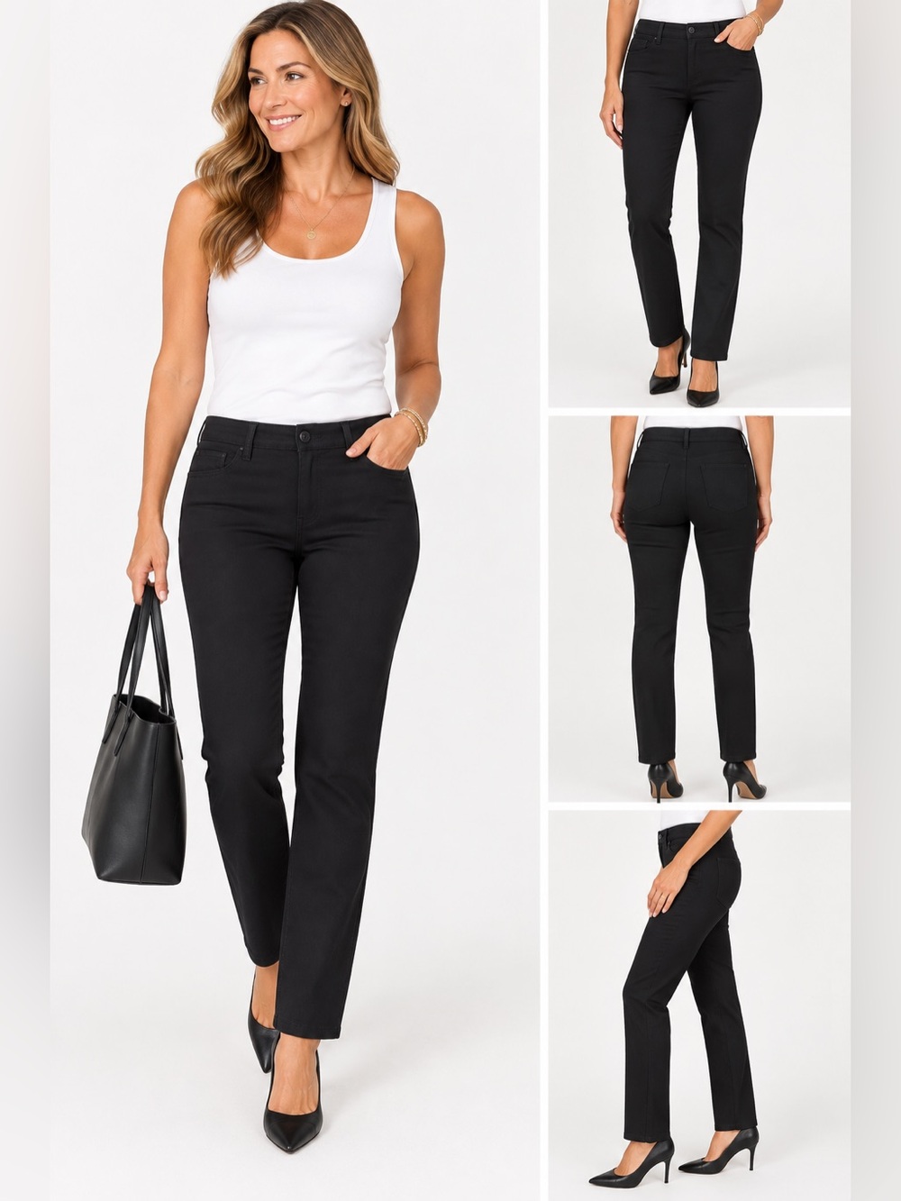 White House Black Market Black Slim Leg Pants Size 8R